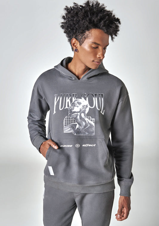 Sudadera con capucha gris Pure Soul